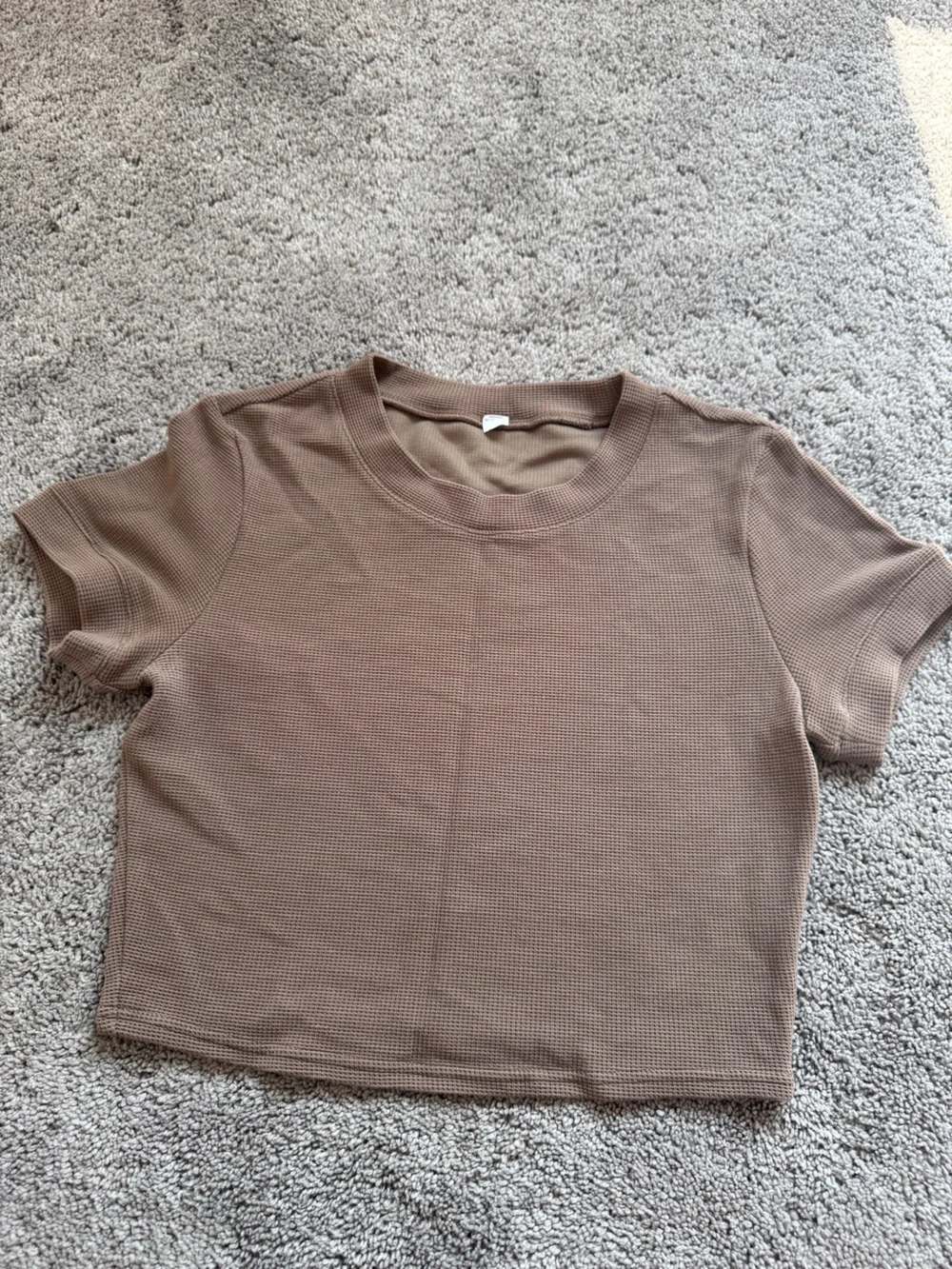ALO Yoga Brown Waffle-Knit Crop Top